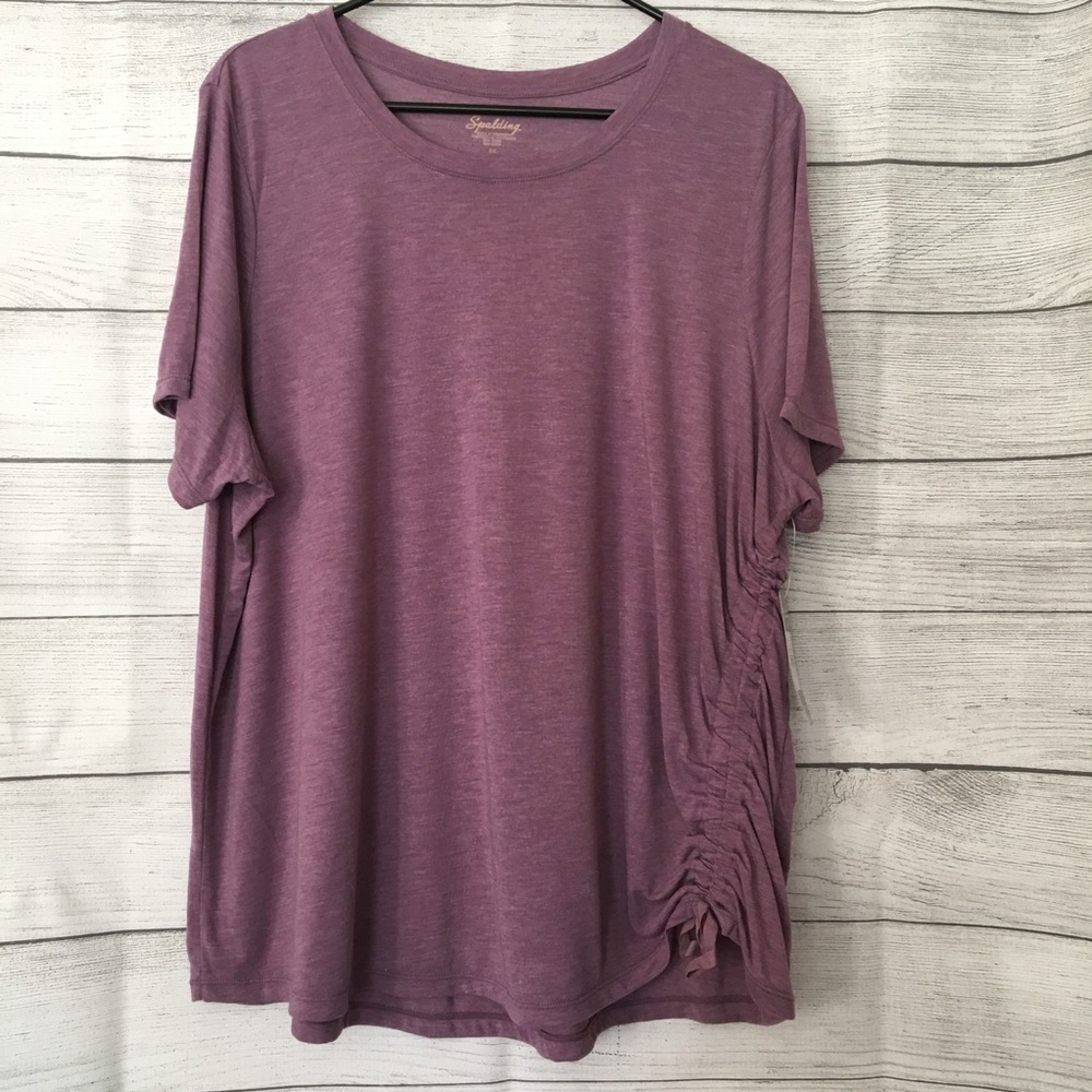 NWT Spalding Crew Neck Tee in 2X Orchid Heather